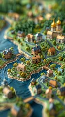 Obraz premium Vibrant Cartoon Globe with Whimsical City Streets Generative AI