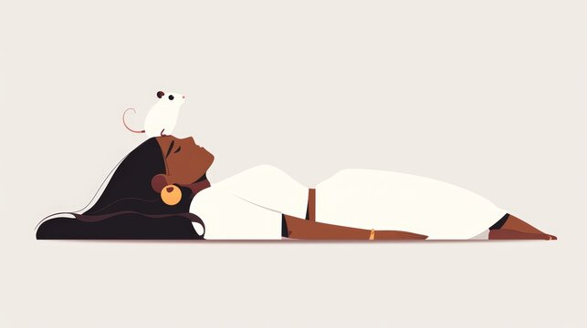 Positive Self-Affirmation with a Mixed-Race Woman and Her Friendly Rat Generative AI