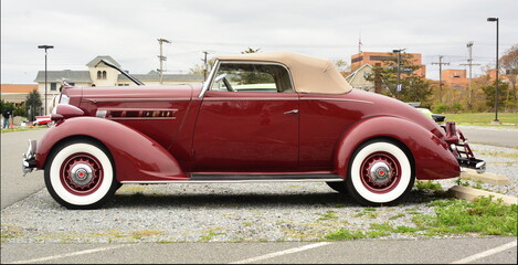 Red classic convertible car