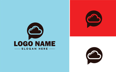 speech bubble chat app talk discussion split conversation dialogue Business Consulting logo icon vector for business app silhouette logo template