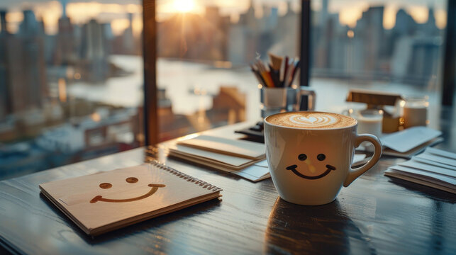 City Office Desk Perspective, secretary and assistant day, at the office