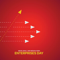 Micro-, Small and Medium-sized Enterprises Day creative ads design. june 27, vector, illustration, 3d