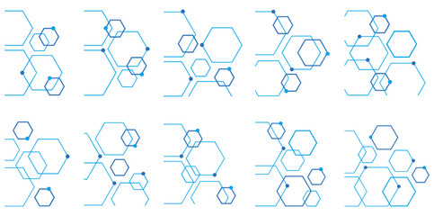 Hexagon Outline Corner Border