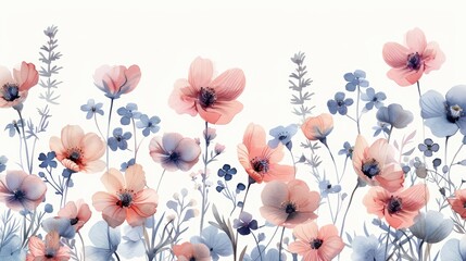 Whimsical Wildflower Bouquet Clipart Illustration Generative AI