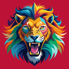 tiger, lion, vector, head, animal, tattoo, face, 