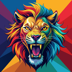 tiger, lion, vector, head, animal, tattoo, face, 