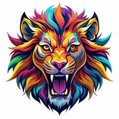 tiger, lion, vector, head, animal, tattoo, face, 