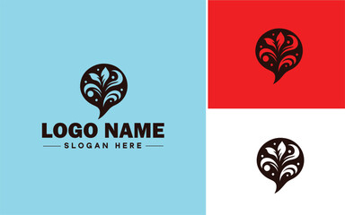 speech bubble chat app talk discussion split conversation dialogue Business Consulting logo icon vector for business app silhouette logo template