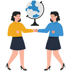 Female Friends meeting Illustration

