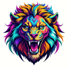 tiger, lion, vector, head, animal, tattoo, face, 