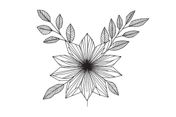 flowers in one line. minimalism with one line, geometric lines of flowers with one line. Vector graphics