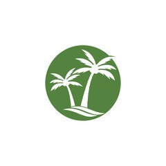 Palm or coconut tree summer logo template vector illustration