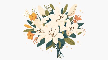 Affirmation Bouquet: Elegant Lily Illustration Generative AI