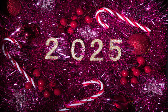 New Year 2025 in holiday decoration