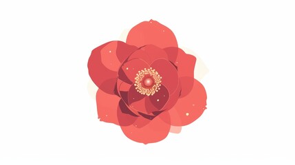 Minimal Begonia Flower Illustration with Aesthetic Vibe Generative AI