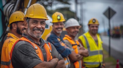 Builder team working at the construction site, labor day, and workers' importance team construction worker