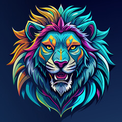 lion, head, tiger, animal, tattoo, vector, wild, cat, 