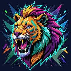 lion, head, tiger, animal, tattoo, vector, wild, cat, 