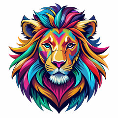 Obraz premium lion, head, tiger, animal, tattoo, vector, wild, cat, 
