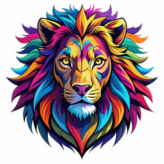 Fototapeta premium lion, head, tiger, animal, tattoo, vector, wild, cat, 