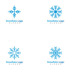 Set of Snowflake icon Logo Template vector symbol design