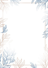 Fototapeta na wymiar Hand drawn floral outline square frame