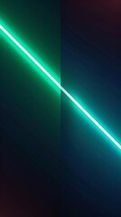 abstract blue background with green neon laser ray or beam