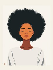 Affirmation Card with Afro Hairstyle Illustration Generative AI