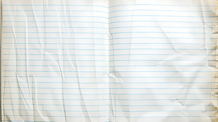 Vintage crumpled old notebook sheet of paper with lines design concept 