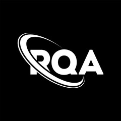 RQA logo. RQA letter. RQA letter logo design. Initials RQA logo linked with circle and uppercase monogram logo. RQA typography for technology, business and real estate brand.