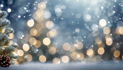Fototapeta na wymiar Enchanting Glow: Christmas Lights Bokeh in Soft Focus