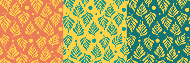 Seasonal pattern Mistletoe branches background. Colorful leaves flat illustration. - 777686181