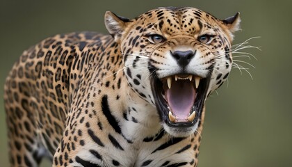 A-Jaguar-Baring-Its-Sharp-Teeth-In-A-Threatening-D-