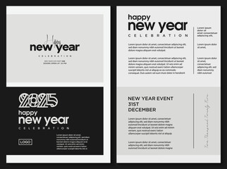 A template with a simple concept and a touch of black and white. 2025 New Year template design. Vector premium design for 2025 new year calendar, poster and celebration template.