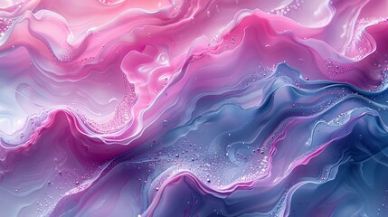 Abstract Waves of Pink and Purple Blend Harmoniously.