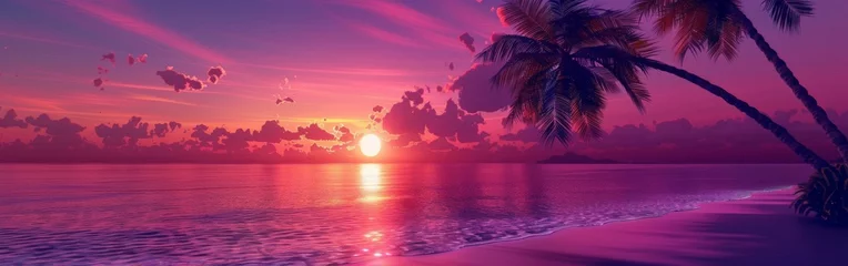 Selbstklebende Fototapeten Sunset on a Tropical Beach © BrandwayArt