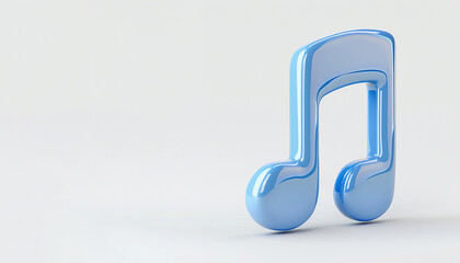 Shiny blue musical note illustration. Eighth notes, musical notes isolated in the background.