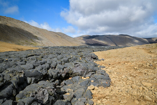 Lava field from Geldingadalir erruption in Iceland