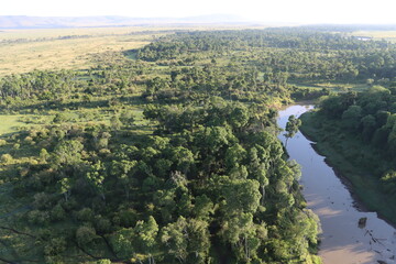 Fototapeta na wymiar Aerial view of Mara river, Kenya