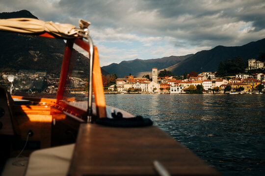lake como scenic from a boat