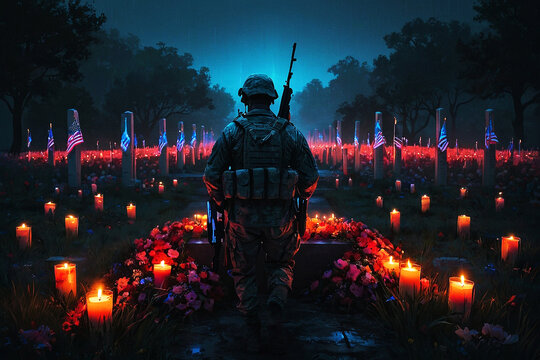  American Soldier Memorial Day  generate AI