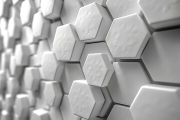 A white wall with hexagonal shapes