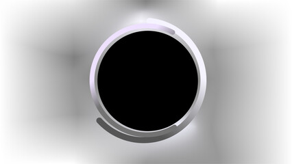Black circle rotating frame over grey background