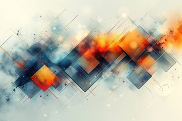 Naklejka premium A background with light blue and orange geometric shapes