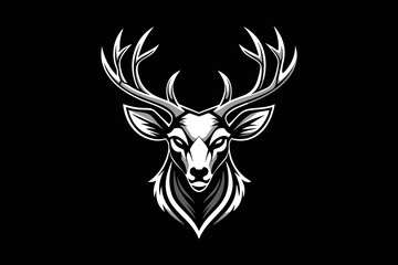 modern, intricately detailed logo design for my company named Animal. Incorporate a deer head with textures, ensuring it's suitable for 8K resolution  - obrazy, fototapety, plakaty