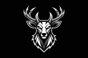 modern, intricately detailed logo design for my company named Animal. Incorporate a deer head with textures, ensuring it's suitable for 8K resolution 
