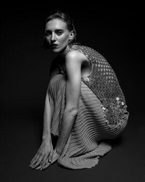 Female model portrait, looking at the camera