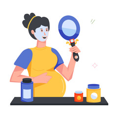 Pregnancy Activities Flat Icons 
