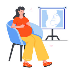  Prenatal Routine Flat Icons 
