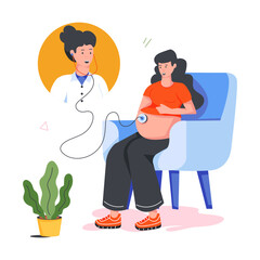  Prenatal Routine Flat Icons 
